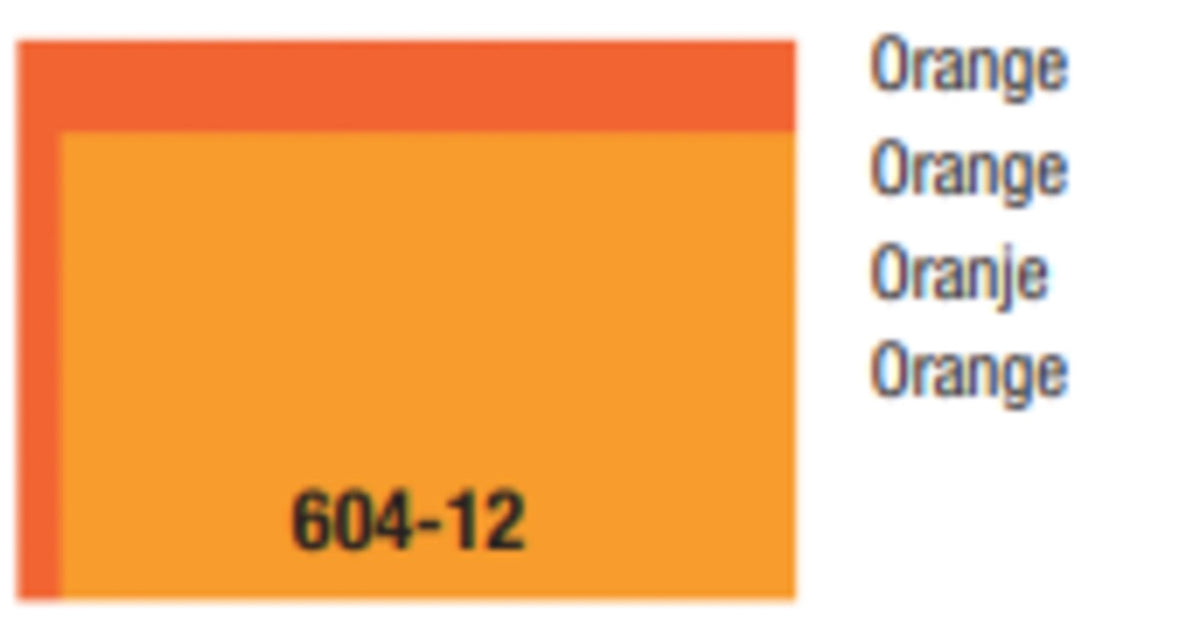 Maquett 604-12 Self Adhesive Transparent Orange Foil 194mm X 320mm X 0.10mm Thickness