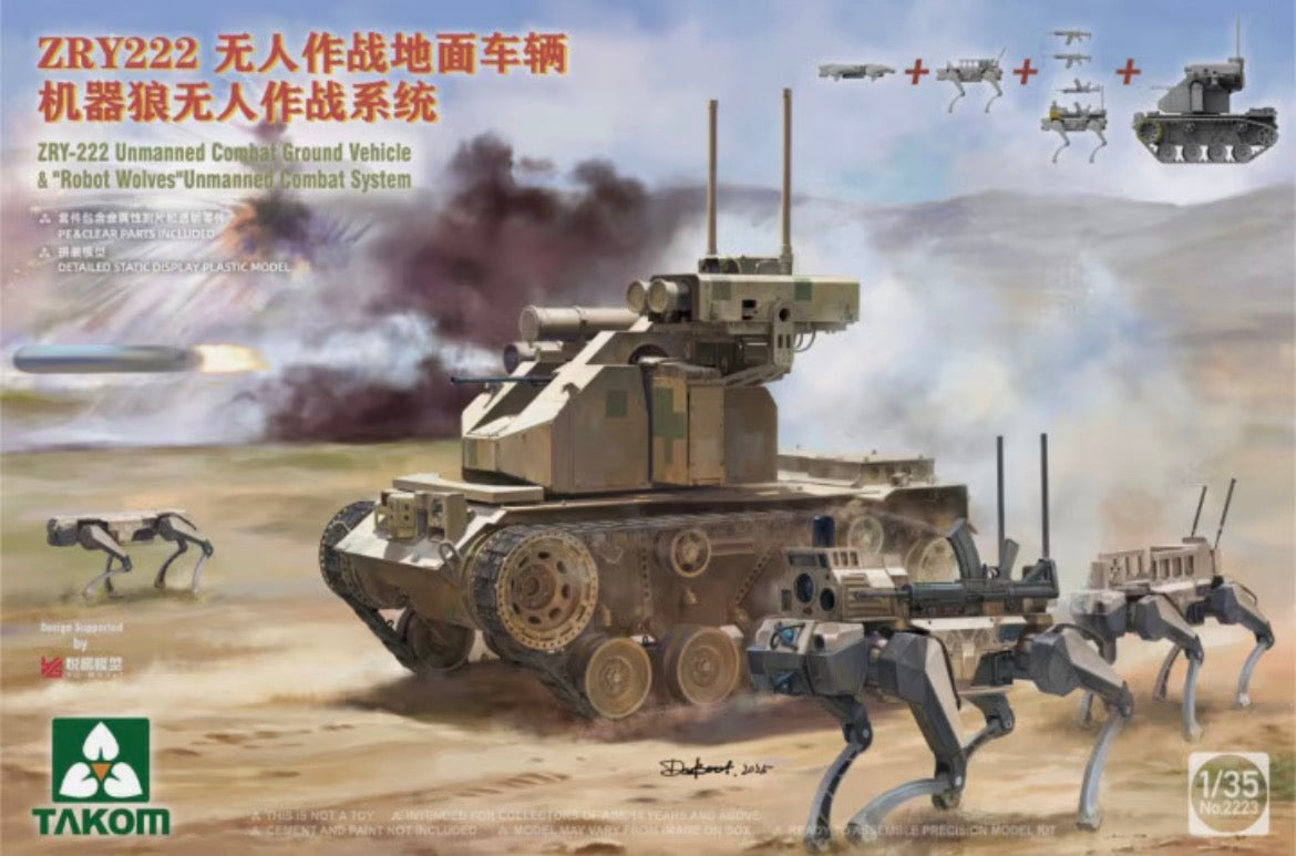 Takom 02223 ZRY-222 Unmanned Combat Ground Vehicle & “Robot Wolves”