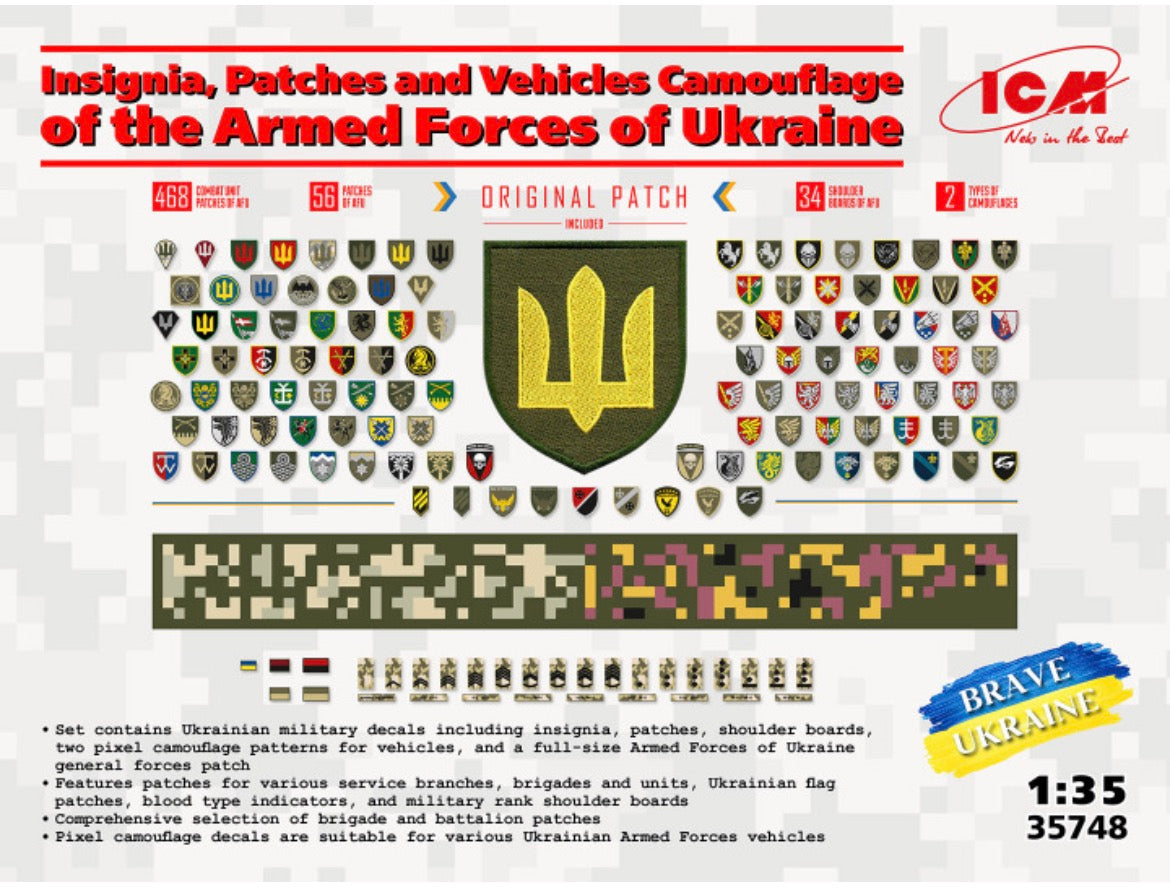 ICM 35748 Insignia, Patches and Vehicles Camouflage of the Armed Forces of Ukraine