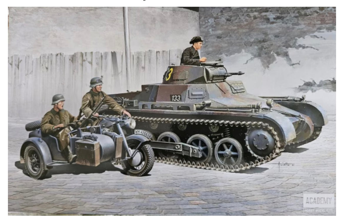 Academy 13556 German Panzer I Ausf.B and Motorcycle