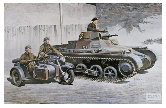 Academy 13556 German Panzer I Ausf.B and Motorcycle