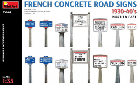 Miniart 35674 French Concrete Road Signs - 1930-40’s