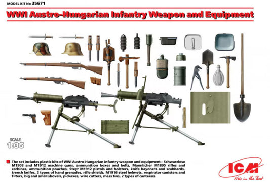 ICM 35671 WWI Austro-Hungarian Infantry Weapons & Equipment