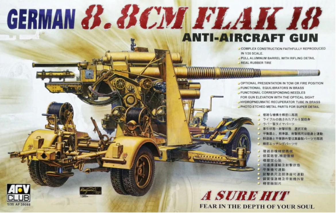 AFV Club AF35088 German 8.8cm Flak 18 Anti Aircraft Gun