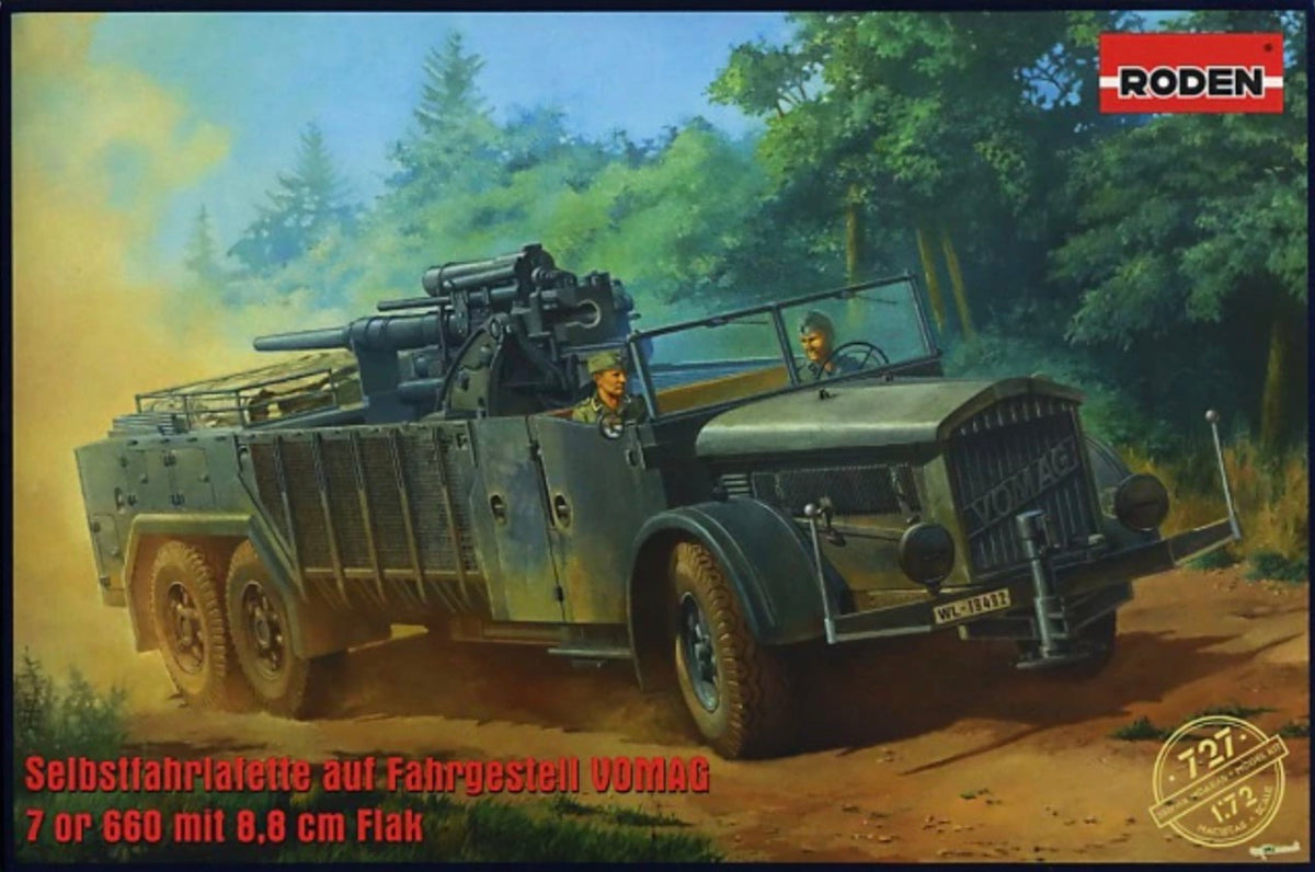 Roden 727 Selbstfahrlafette auf Fahrgestell VOMAG 7 or 660 mit 8.8cm Flak