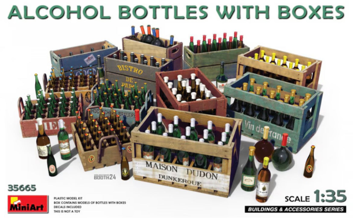 Miniart 35665 Alcohol Bottles with Boxes
