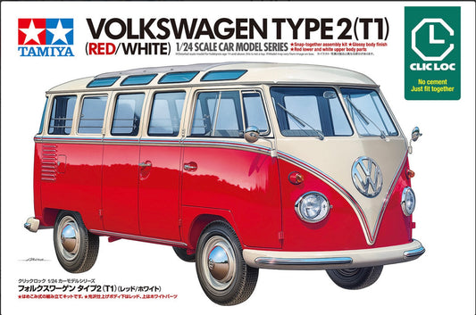 Tamiya 28101 Volkswagen Type 2 (T1) Red & White (Clic Loc)