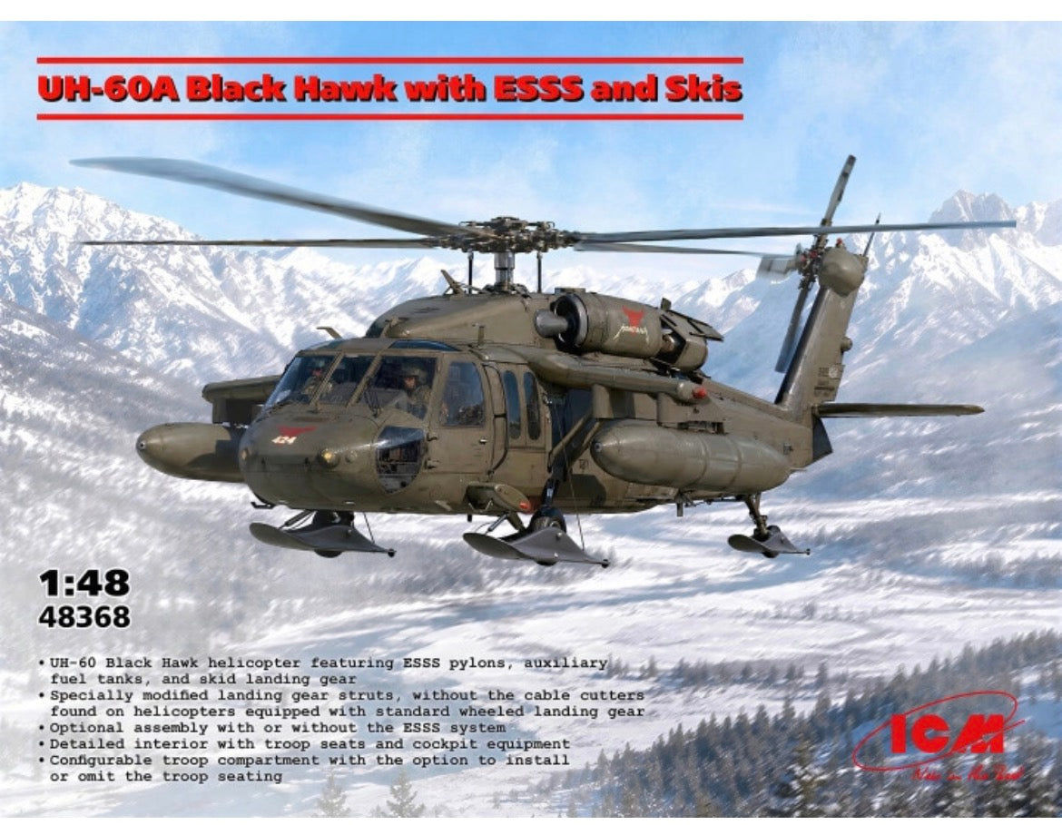ICM 48368 UH-60A Black Hawk with ESSS and Skis