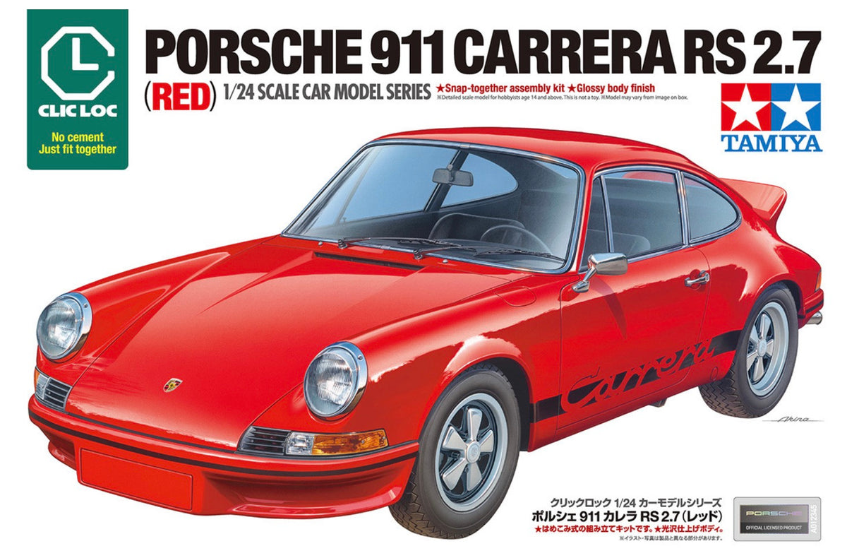 Tamiya 28104 1/24 Porsche 911 Carrera RS 2.7 Red (Clic Loc) (Pre-Order)