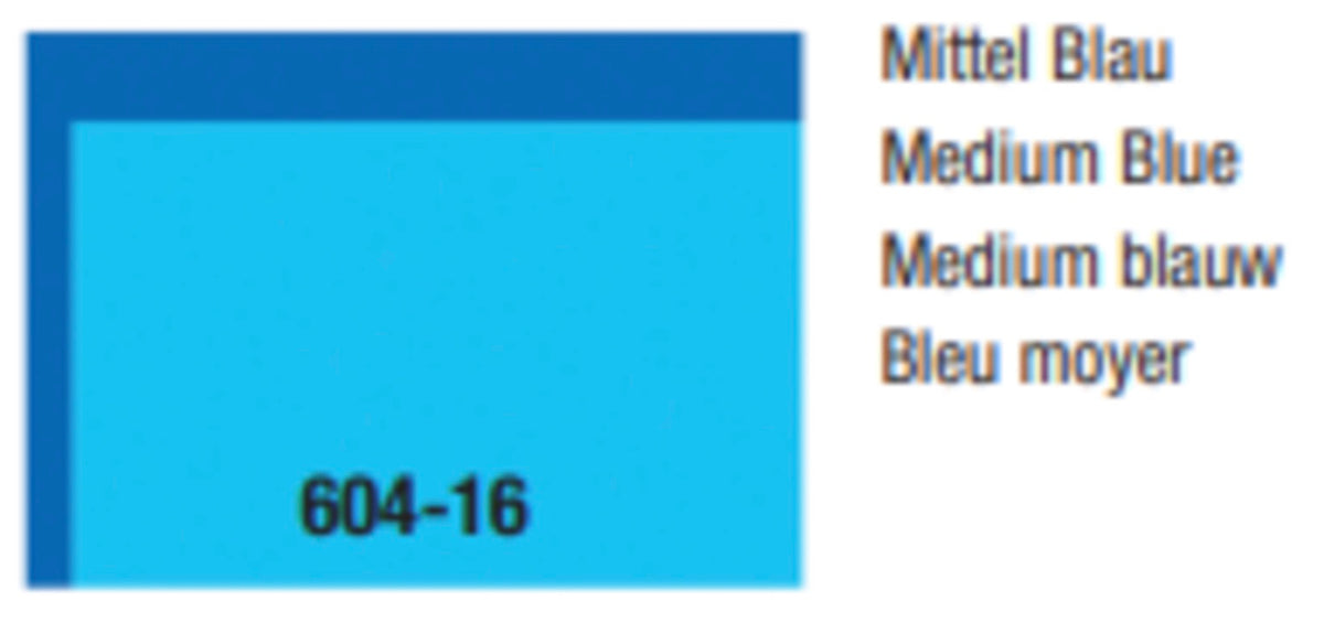 Maquett 604-16 Self Adhesive Transparent Medium Blue Foil 194mm X 320mm X 0.10mm Thickness
