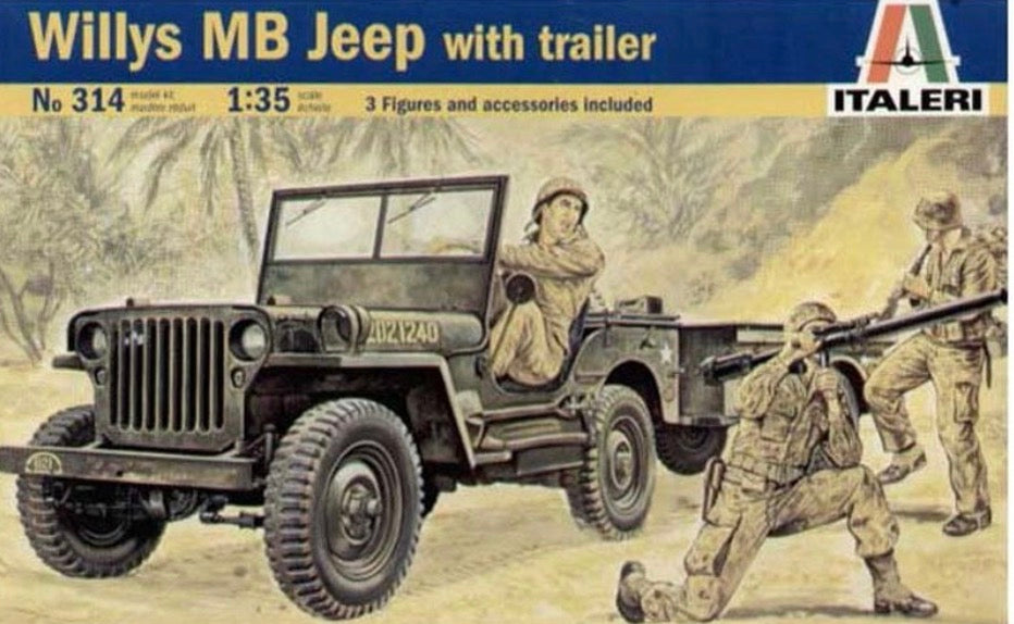Italeri No.314 Willys MB Jeep with Trailer