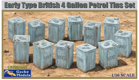 Gecko 16GM0040 Early Type British 4 Gallon Petrol Tins Set