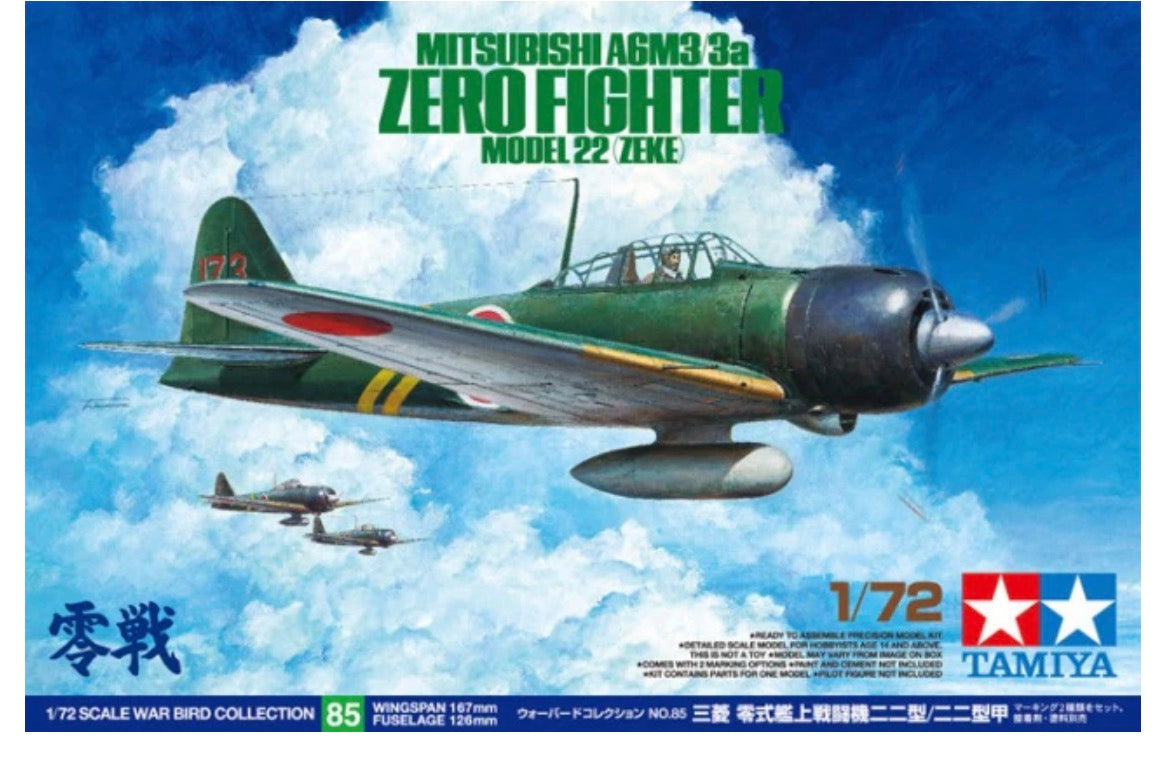 Tamiya 60785 Mitsubishi A6M3/3a Zero Fighter Model 22