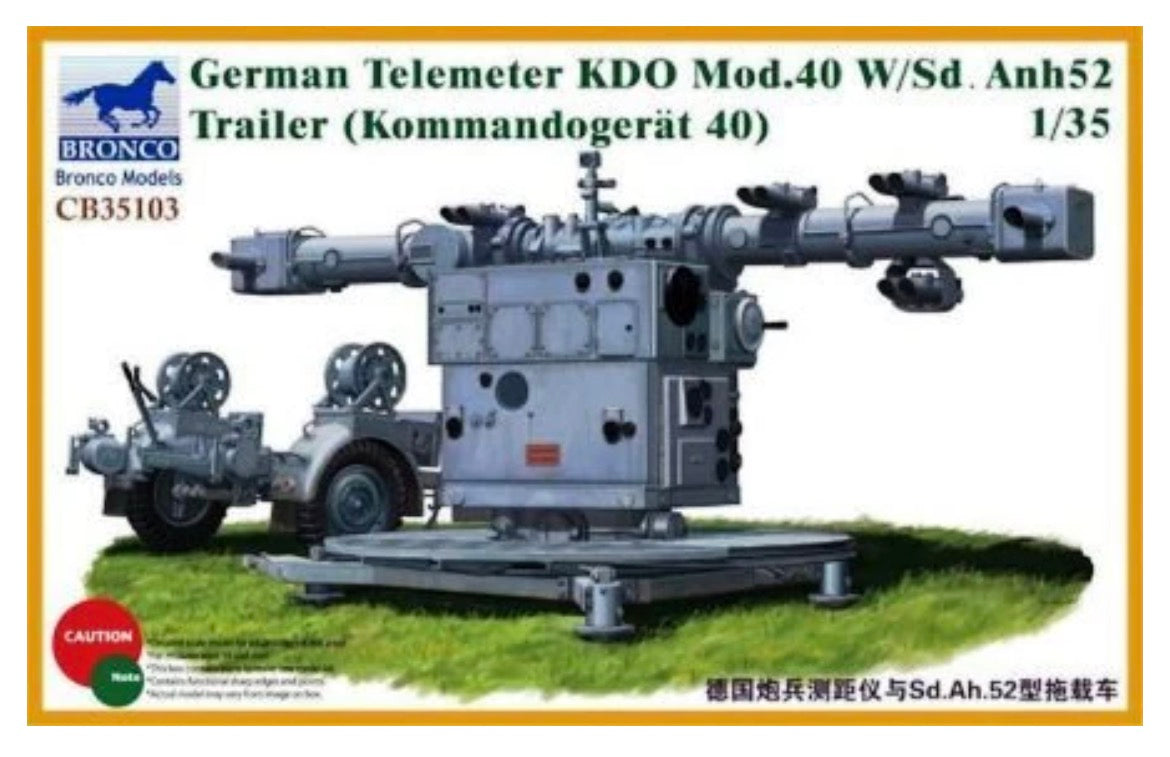 Bronco CB35103 German Telemeter KDO Mod.40 with Sd.Anh 52 Trailer