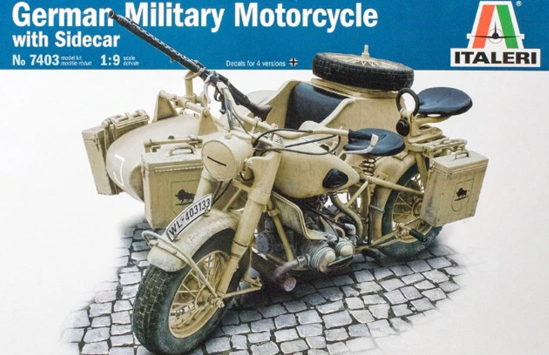 Italeri No.7403 German Military Motorcycle with Sidecar