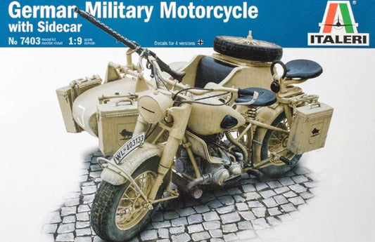Italeri No.7403 German Military Motorcycle with Sidecar