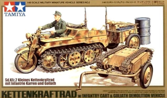 Tamiya 32502 Kettenkraftrad with Infantry Cart & Goliath