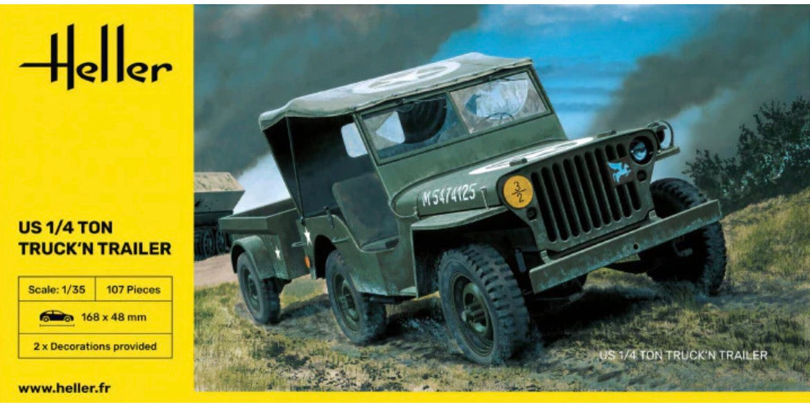 Heller 81105 US 1/4 Ton Truck’n’Trailer
