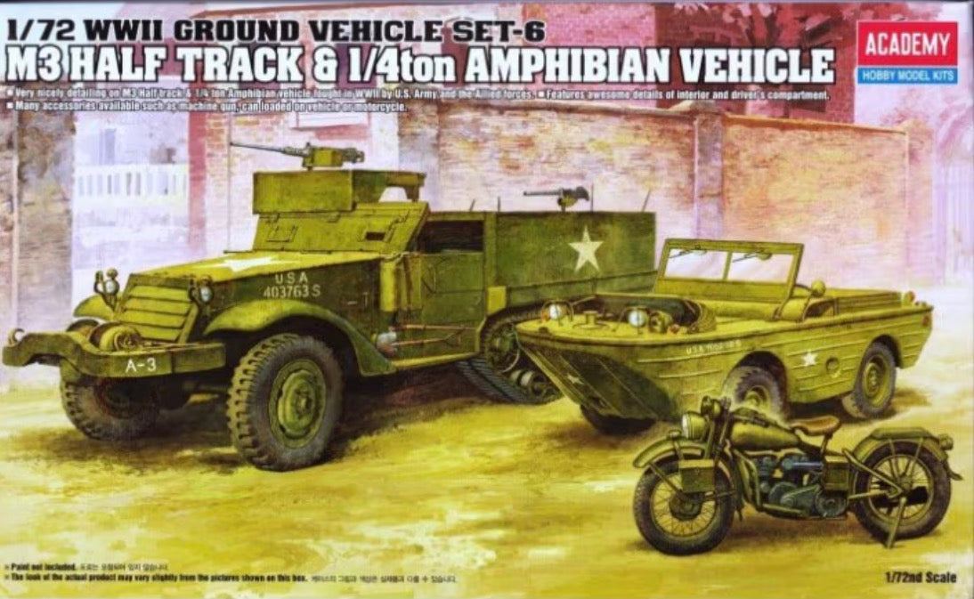 Academy 13408 M3 Half-Track & 1/4ton Amphibian Vehicle
