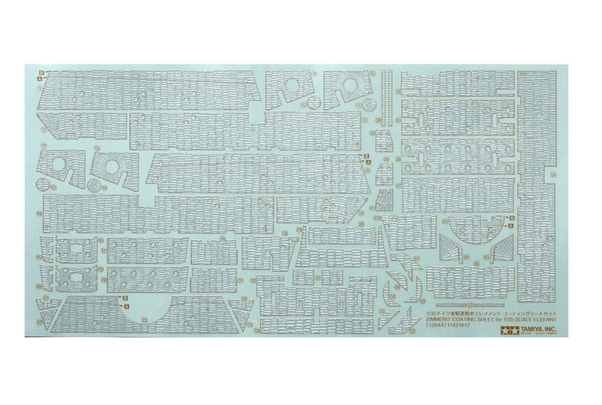 Tamiya 12644 1/35 Elefant Zimmerit Sticker Sheet