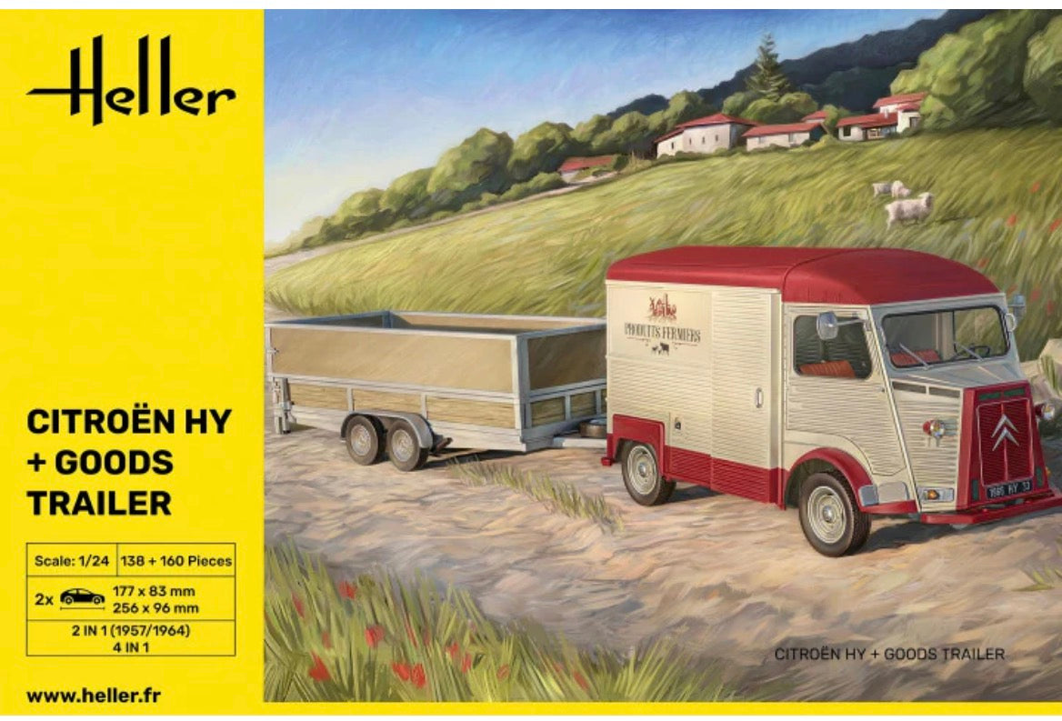 Heller 50331 Citroën HY + Goods Trailer