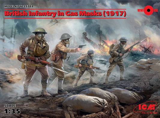 ICM 35703 British Infantry in Gas Masks (1917)