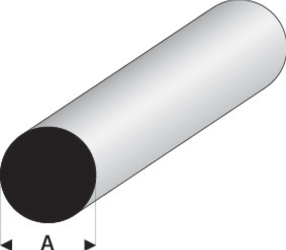 Maquett 400-60/3 Super Styrene Round Rod 5.00mm / 0.197" X 330mm / 13"