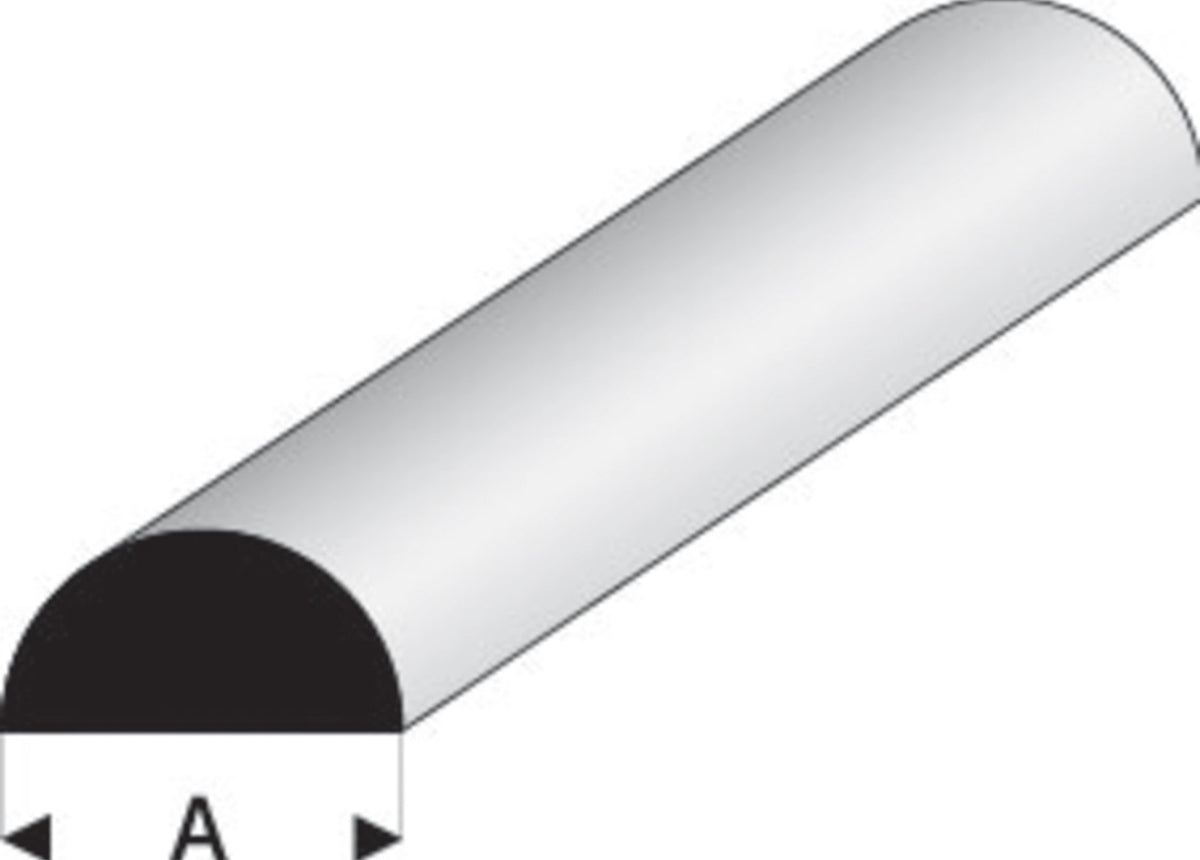 Maquett 401-55/3 Super Styrene Half Round Rod 2.50mm / 0.100" X 330mm / 13"